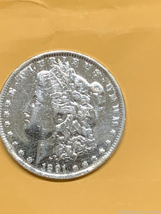 1891-O Morgan Silver Dollar - Bright face, AU+ detail-img-0