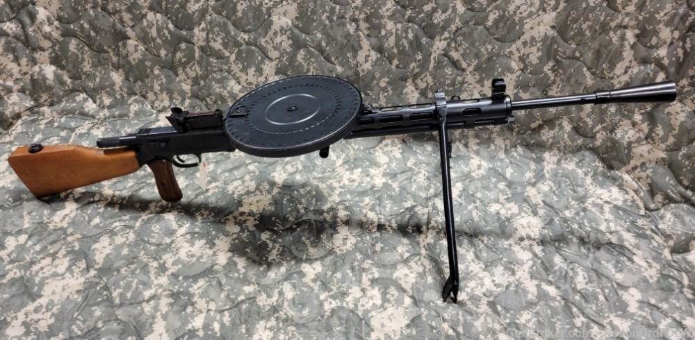Polish DPM Light Machine Gun *Semi-Auto* 7.62x54r  2 Drum Mags, Hard Case!-img-1