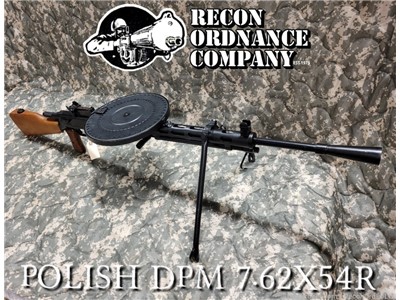 Polish DPM Light Machine Gun *Semi-Auto* 7.62x54r  2 Drum Mags, Hard Case!