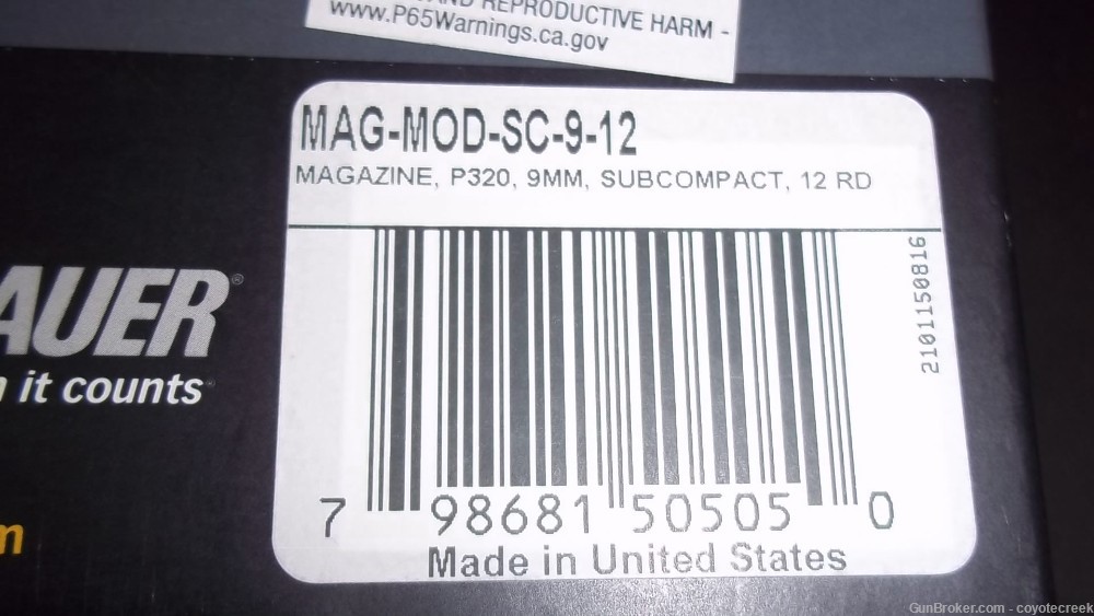 SIg Sauer Magazine 250 320 9 Subcompact 12RD MAG-MOD-SC-9-12-img-2