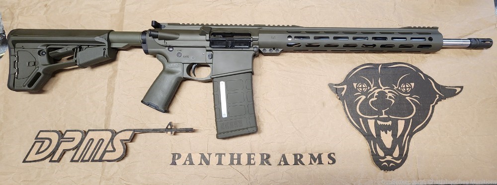 DPMS Panther Arms DR10 308 Win AR10 18" Rifle OD Green Adj Gas Block-img-0