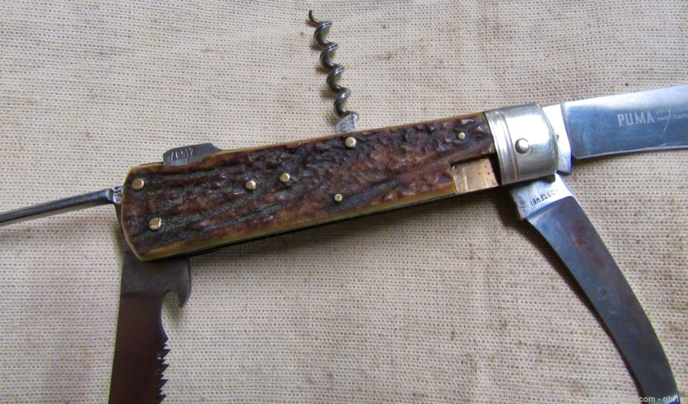 German 959 Puma Universal Jagdmesser Lock Back Folding Pocket Knife 1967-img-12