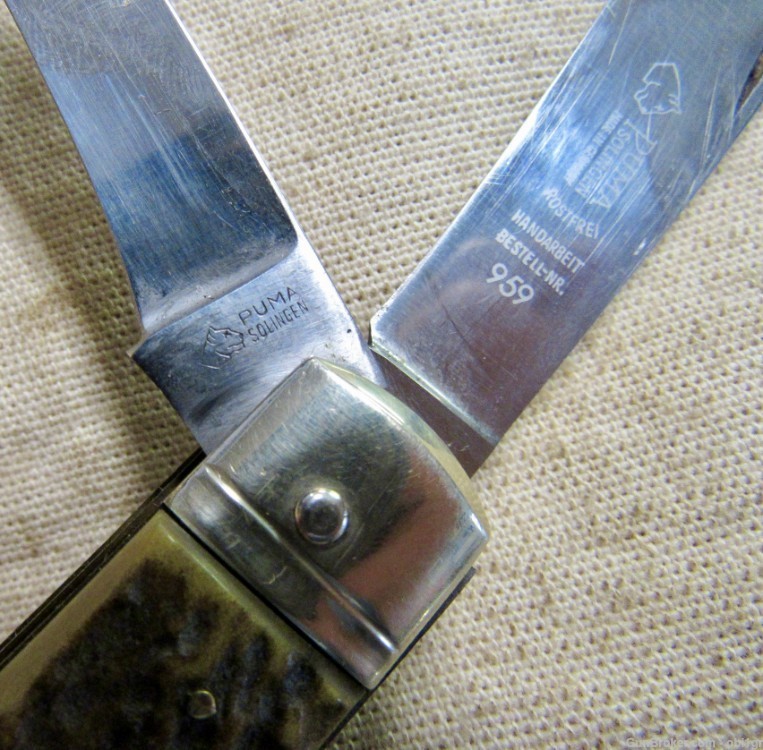 German 959 Puma Universal Jagdmesser Lock Back Folding Pocket Knife 1967-img-2