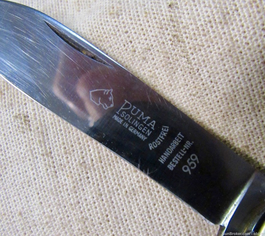 German 959 Puma Universal Jagdmesser Lock Back Folding Pocket Knife 1967-img-1