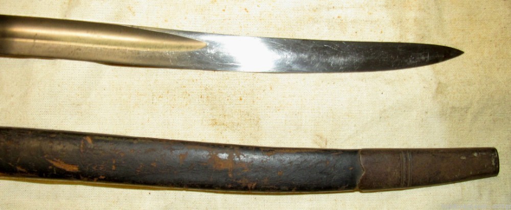 Civil War British Pattern 1856 Yataghan 2 Band Enfield Saber Bayonet & Scab-img-4