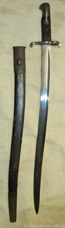 Civil War British Pattern 1856 Yataghan 2 Band Enfield Saber Bayonet & Scab-img-0