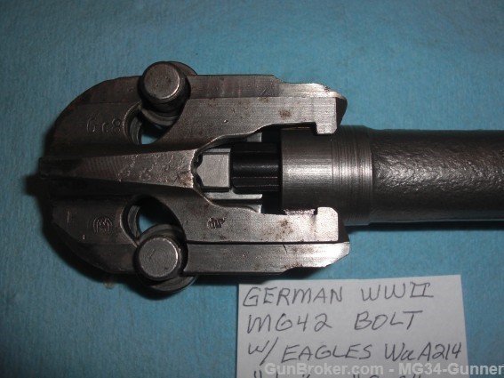 German WWII MG42 Bolt w/ Eagles "214" "du" - Excellent-img-2