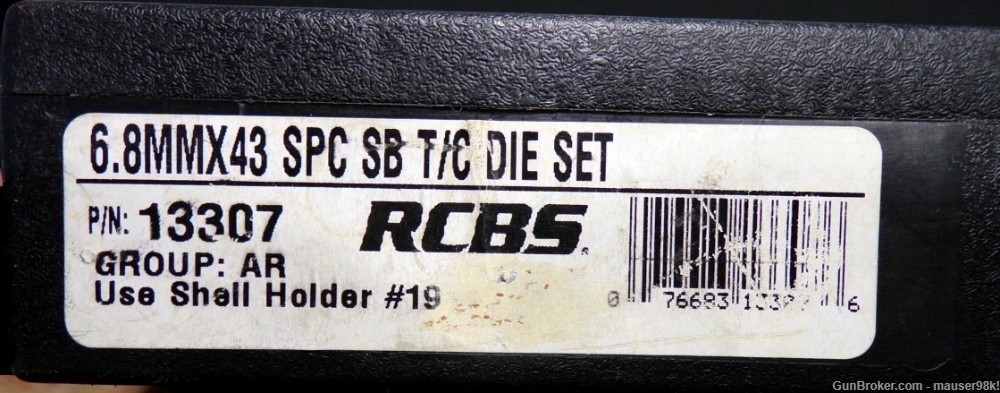 6.8mm X 43 Rem SPC Small Base Taper Crimp Die Set 13307 RCBS -img-0