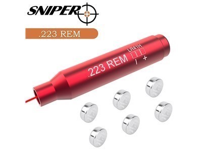 223 REM 5.56 Cartridge 6X Batteries Red Laser BoreSighter 