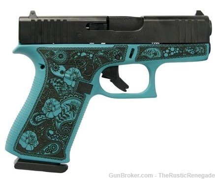 Glock 43x Custom "Tiffany & Paisley"  (2) 10/rd Magazines-img-0
