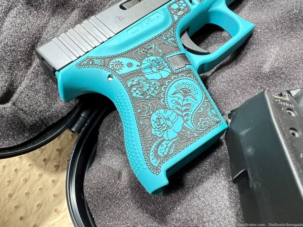Glock 43x Custom "Tiffany & Paisley"  (2) 10/rd Magazines-img-2