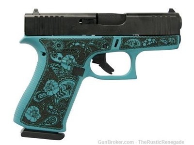 Glock 43x Custom "Tiffany & Paisley"  (2) 10/rd Magazines