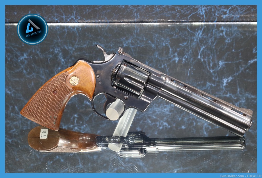 COLT PYTHON 6" 357 MAG 6 SHOT REVOLVER MFG 1968 C&R ELIGIBLE BLUED W/WOOD-img-0