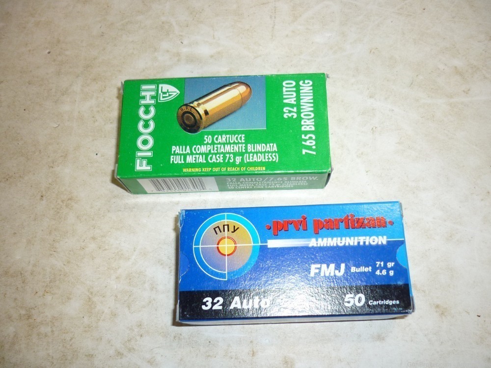 100rd - 32 ACP - FMJ and Lead Free - PPU 71gr - Fiocchi 73gr - 32 Auto-img-2