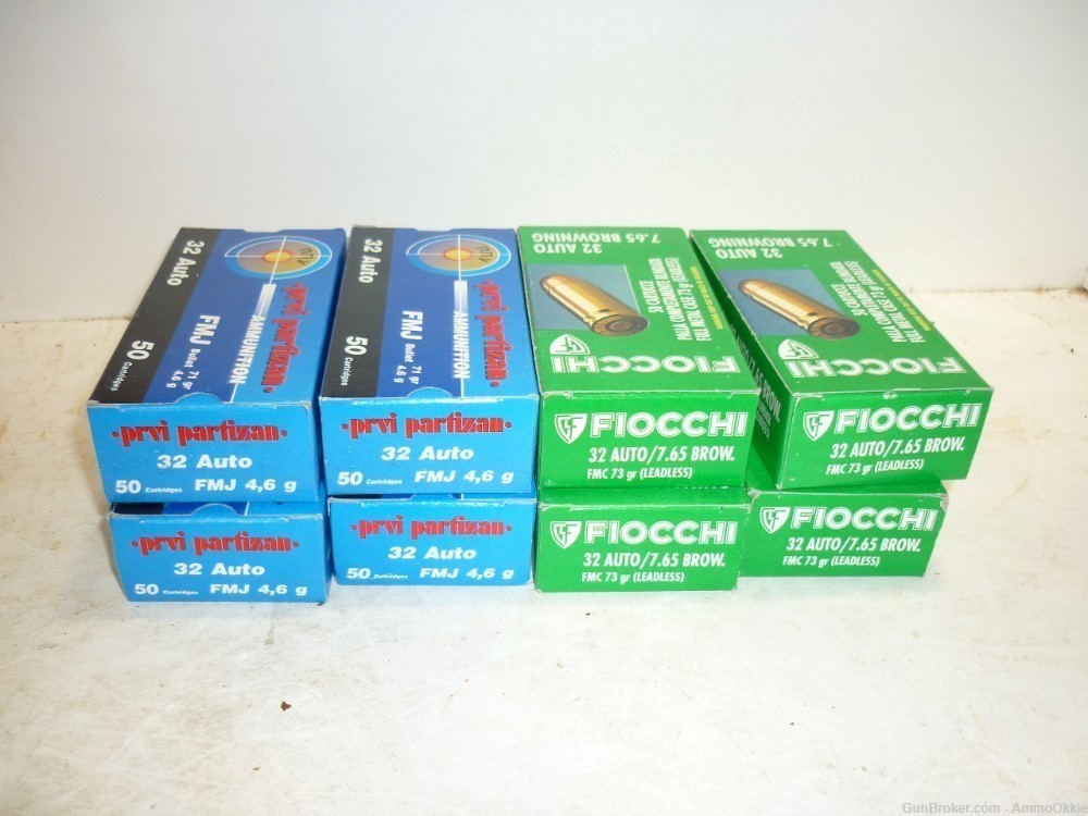100rd - 32 ACP - FMJ and Lead Free - PPU 71gr - Fiocchi 73gr - 32 Auto-img-3