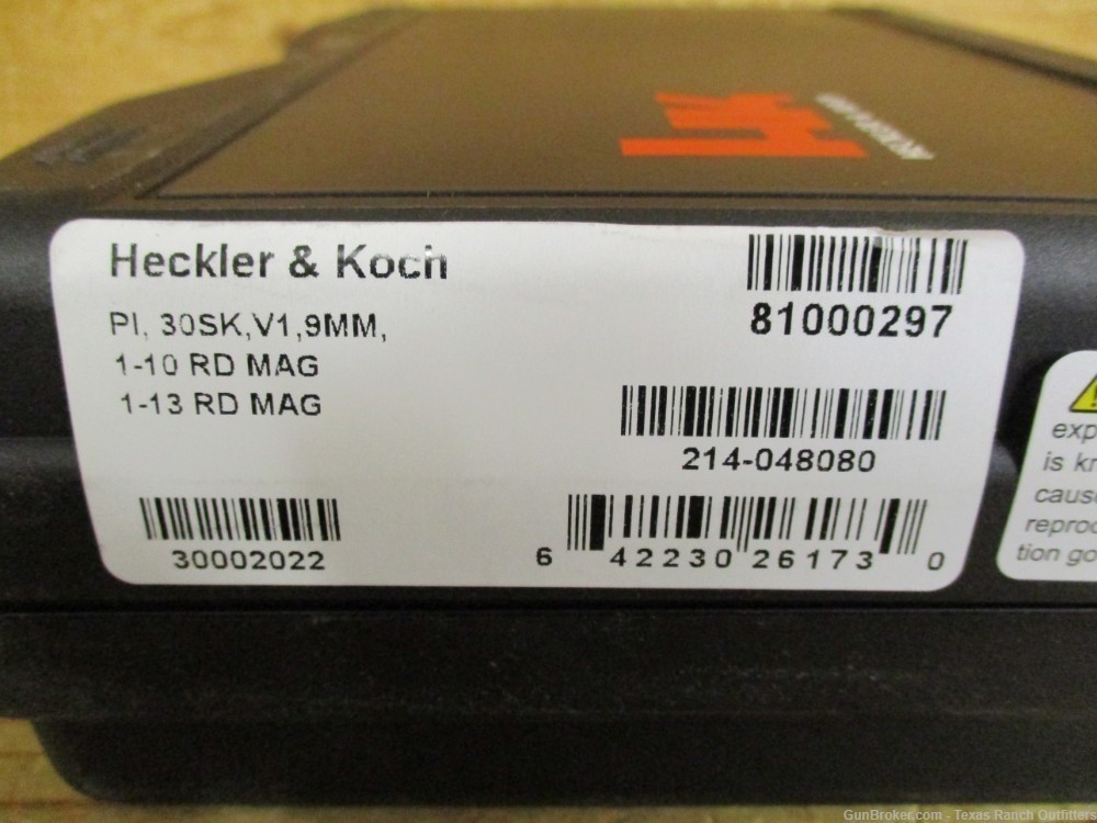 Heckler & Koch 81000297 P30SK V1 9mm 10,13rd mags NIB-img-3