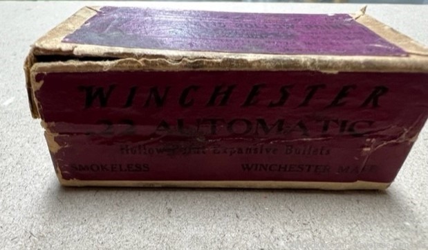 Early Rare Full Box of Winchester 22 Automatic Rimfire Hollow Points-img-3
