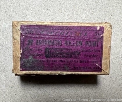 Early Rare Full Box of Winchester 22 Automatic Rimfire Hollow Points-img-0
