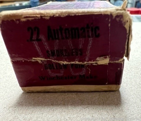 Early Rare Full Box of Winchester 22 Automatic Rimfire Hollow Points-img-5