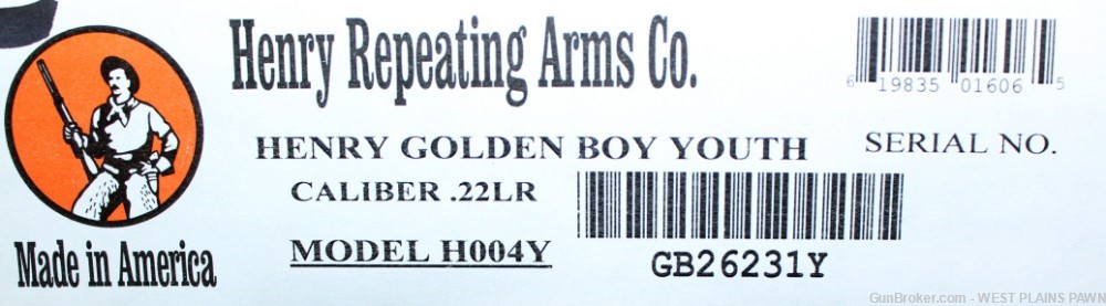 NIB HENRY YOUTH GOLDEN BOY LEVER ACTION RIMFIRE RIFLE, 22LR 16.5" BRL H004Y-img-5
