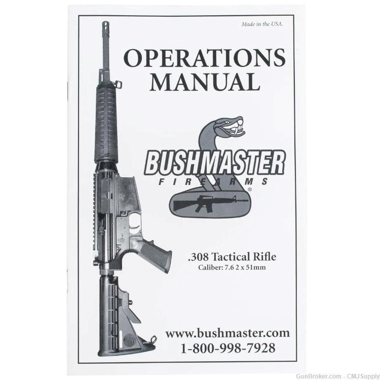 BUSHMASTER 308 TACTICAL RIFLE OPERATIONS MANUAL -img-0