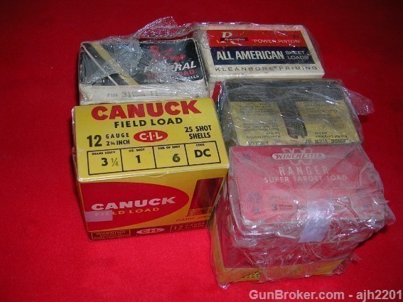 5 Collectible shot shell boxes: CANUCK, WARDS, WIN.-img-3