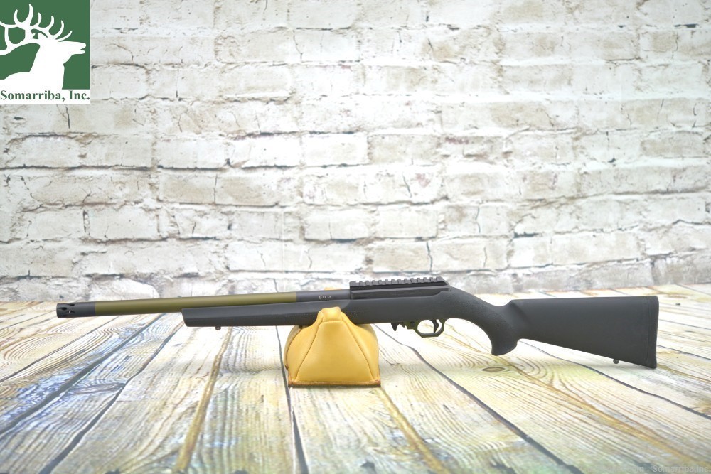 VOLQUARTSEN RIFLE VCR-0143 SUPERLITE, 22 LR WITH HOGUE STOCK, OD GREEN -img-0