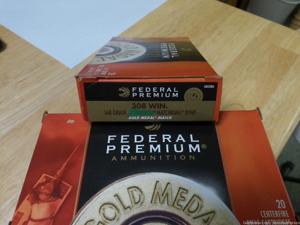 Federal Premium Gold Medal 308 Winchester Matchking 168 gr. -img-1