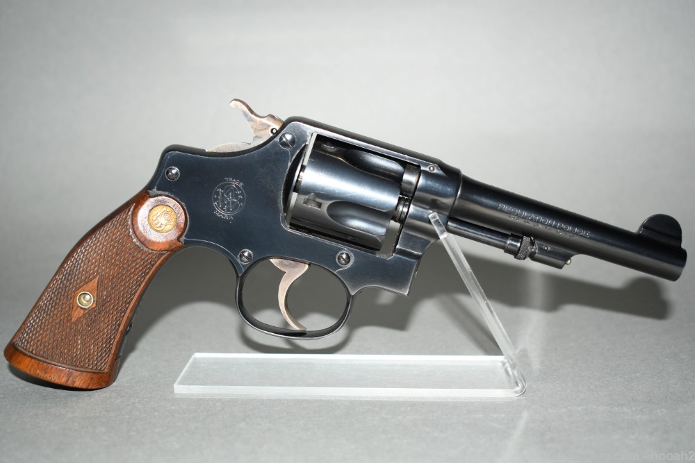 Nice Early 3 Digit Smith & Wesson 38 Regulation Police HE 38 S&W 1917 C&R-img-0