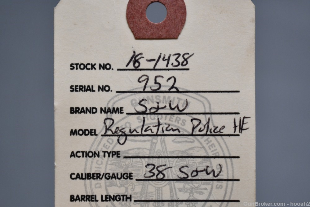 Nice Early 3 Digit Smith & Wesson 38 Regulation Police HE 38 S&W 1917 C&R-img-1