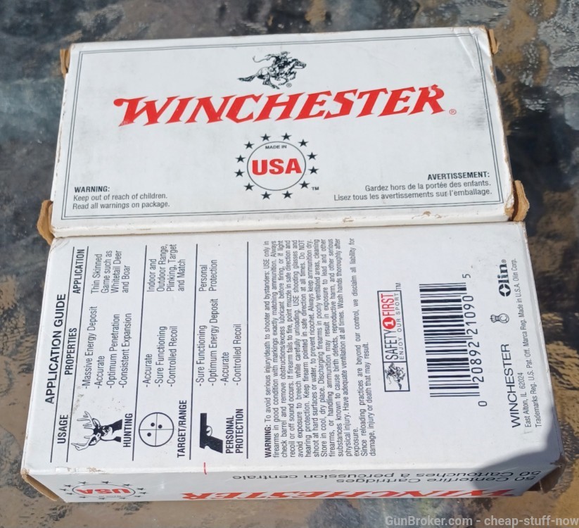 Winchester 9x23 Winchester 124 Grain Jacketed Soft Point 100 Rounds NOS-img-1