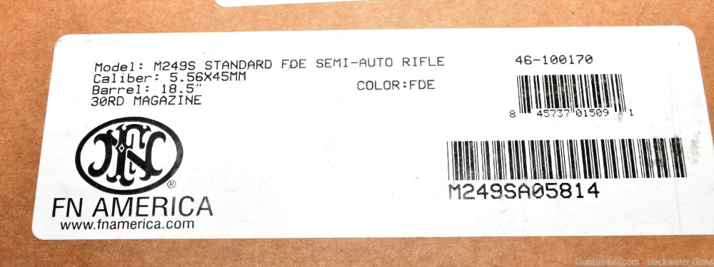 FACTORY NEW FN M249S SAW STANDARD 5.56x45 FDE RIFLE NO RESERVE! -img-2