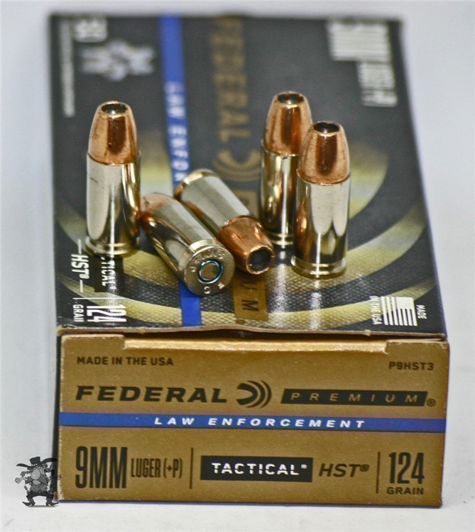 Federal 9mm 124 +P HST 124 Grain +P Grain Tactical HST Nickel JHP 50 Rounds-img-2