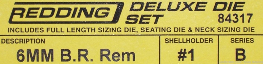 Redding 6mm B. R. Rem Bench Rest Remington Deluxe 3-Die Set #84317-img-0