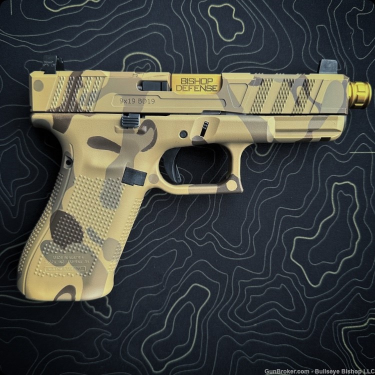 Glock 45 - Custom Glock - TanCamo - Arid - BD19 - Bishop Defense - 9mm-img-0
