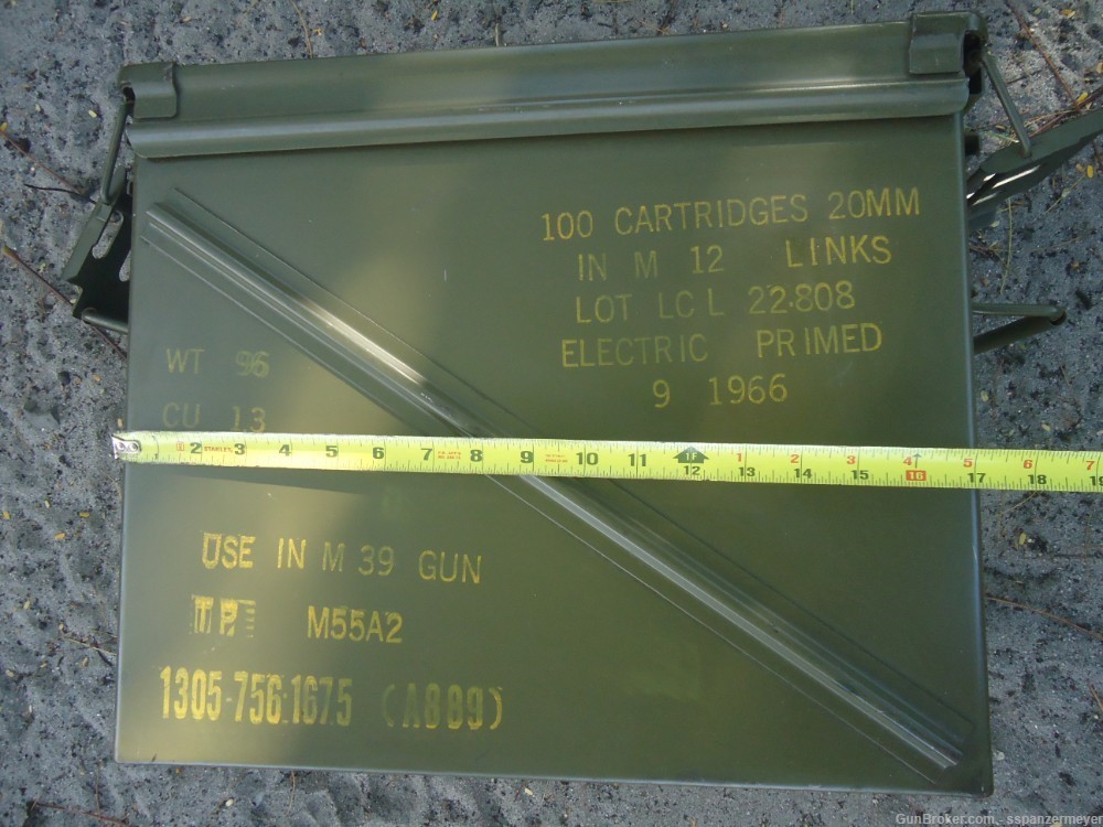 VIETNAM WAR 1966 US ARMY M39 20MM  CANNON  AMMO BOX EXTREMELY  RARE-img-12