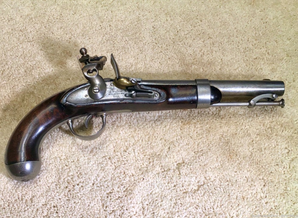 US 1836 FlintLock .54 cal Cavalry Pistol, A.WATERS 1841, G-VG.....$1475-img-0