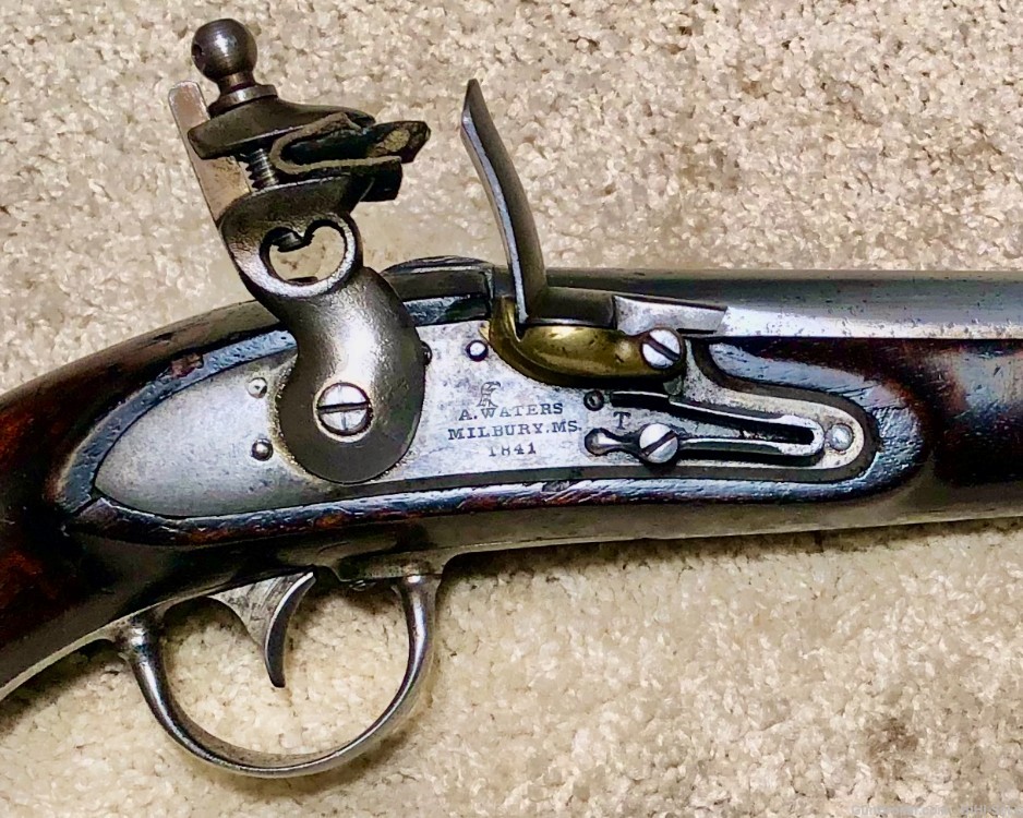 US 1836 FlintLock .54 cal Cavalry Pistol, A.WATERS 1841, G-VG.....$1260-img-5