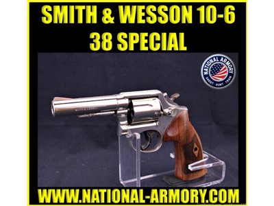 1974 SMITH & WESSON 10-6 K FRAME 38 SPL 4” BARREL 6 SHOT NICKLE