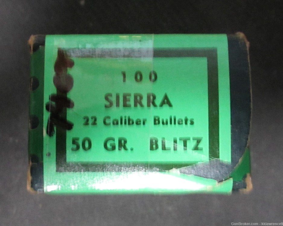 SIERRA 1340 - 22 CAL .224 - 50 GR ORGININAL BLITZ BULLET - 74 CT-img-0