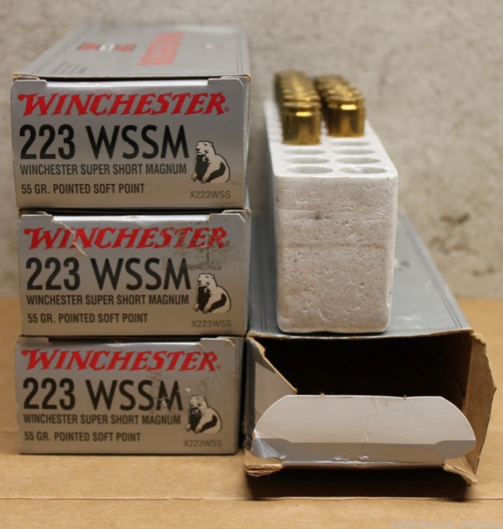 73 Rounds 223 WSSM 223WSSM Winchester Super Short Magnum 55 Grain ammo-img-0