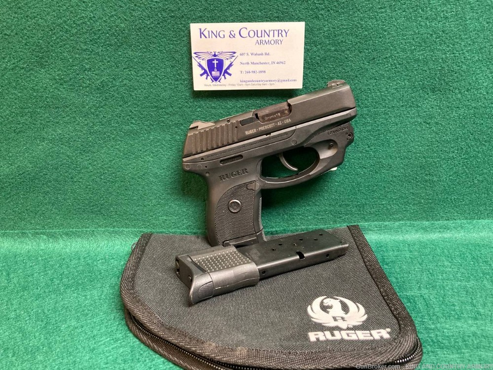 USED 9MM RUGER LC9 LASER 2 MAGS HAMMER FIRED THUMB SAFETY CARRY GUN-img-0