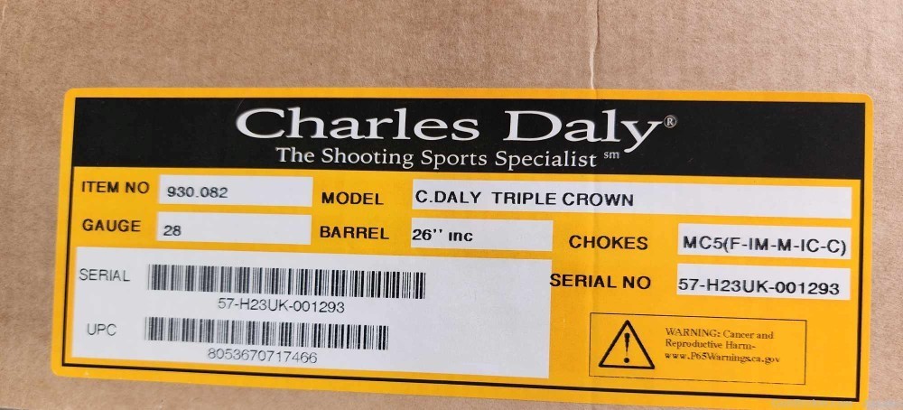 Charles Daly Triple Crown 28 GA 26 inch Triple Barrel New in case 930.082-img-8