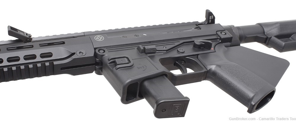 B&T SPC9 Rifle - Glock Mag - CA Compliant 9mm Luger PCC - Faux Suppressor-img-3