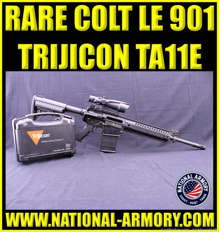 RARE COLT LE901 7.62x51 NATO AMBI CONTROLS & TRIJICON ACOG TA11E W/BOX-img-0