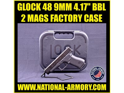 GLOCK 48 9MM 4.17" BBL FACTORY HARD CASE 2 MAGAZINES EXCELLENT CONDITION