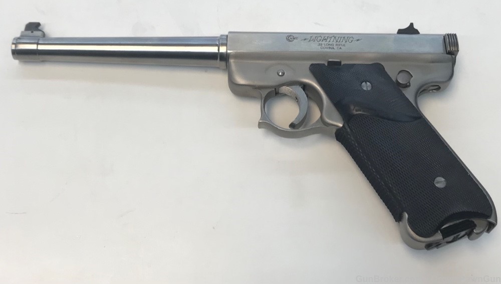 AMT Lightning .22LR Pistol 7" barrel stainless steel-img-0