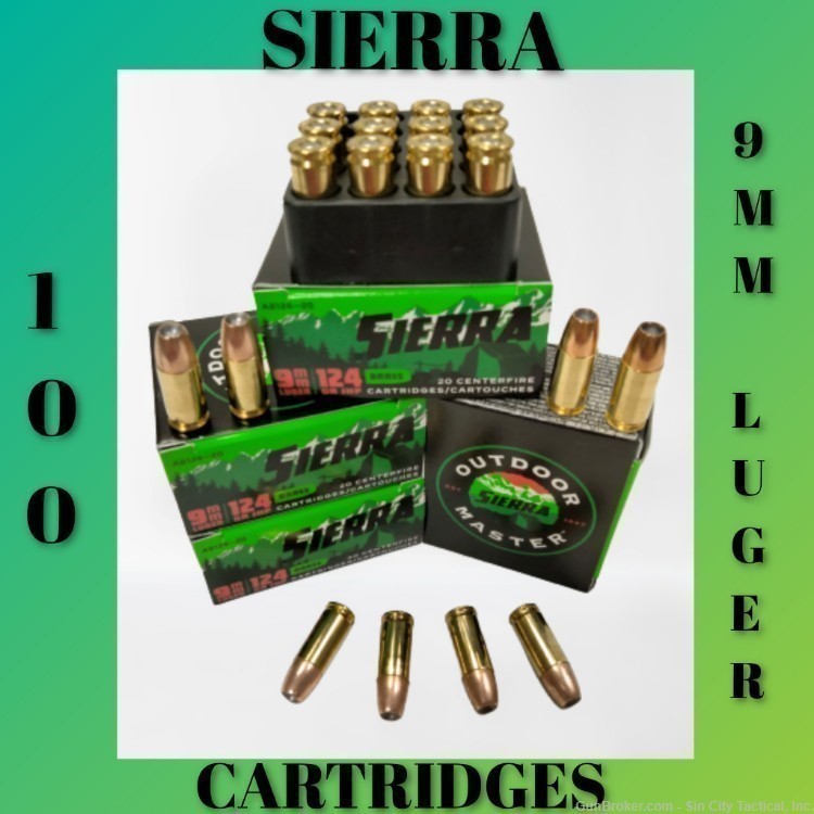 SIERRA 9MM Jacketed Hollow Points 100ct-img-1