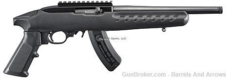 Ruger 4923 Charger Semi Auto Pistol 22LR Blk Syn 10" 15rd Pic Rail -img-0