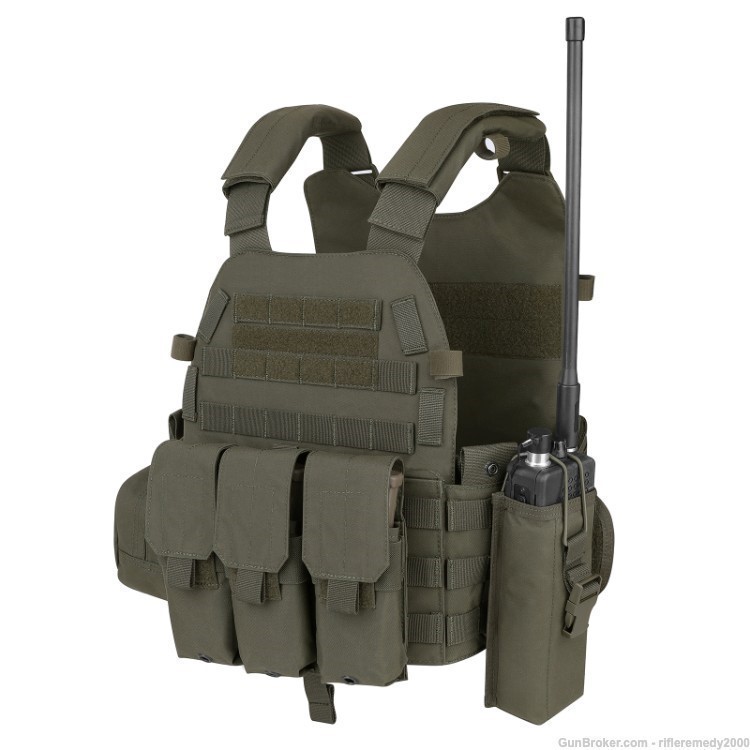 OD Green Carrier Plate Vest Plate Carrier Body Armor Vest Armor Chest Rig-img-4